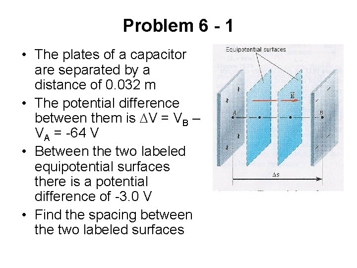 Problem 6 - 1 • The plates of a capacitor are separated by a