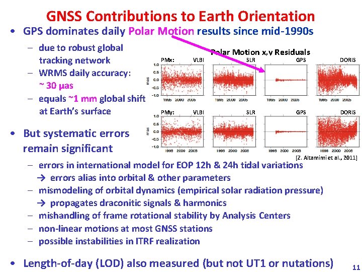 GNSS Contributions to Earth Orientation • GPS dominates daily Polar Motion results since mid-1990