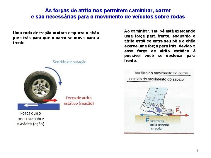 As forças de atrito nos permitem caminhar, correr e são necessárias para o movimento