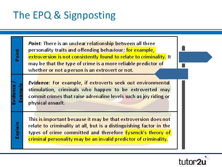 Point: There is an unclear relationship between all three personality traits and offending behaviour;