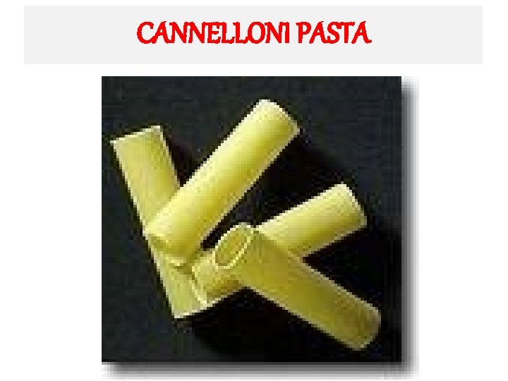 CANNELLONI PASTA 