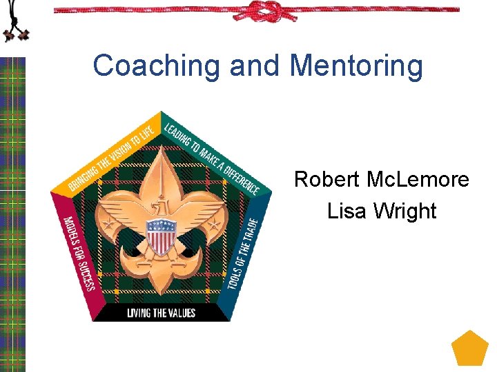 Coaching and Mentoring Robert Mc. Lemore Lisa Wright 