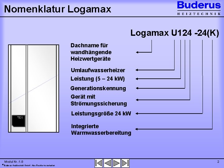 Umlaufwasserheizer Logamax U 122 Logamax U 124 Buderus