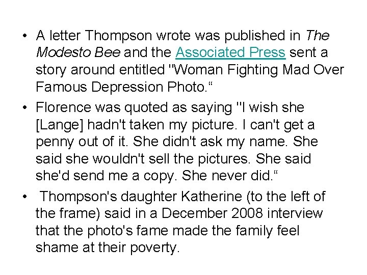  • A letter Thompson wrote was published in The Modesto Bee and the