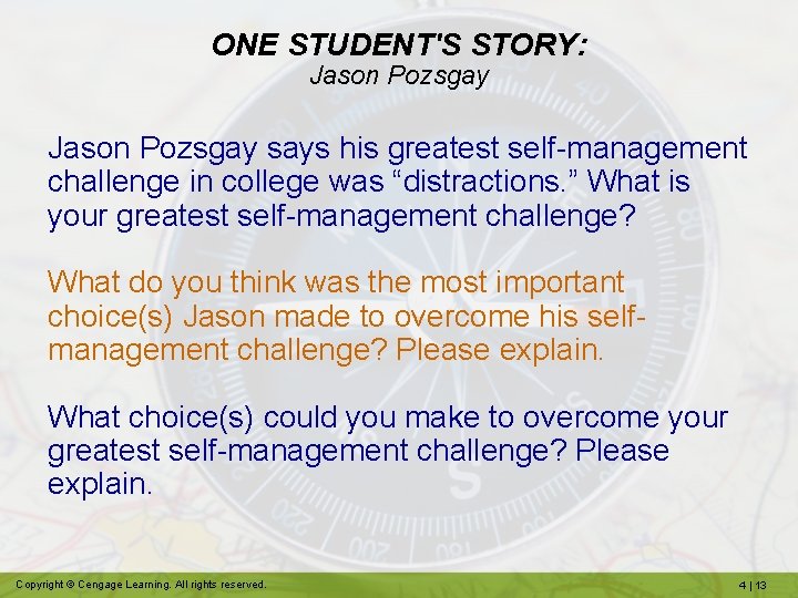 ONE STUDENT'S STORY: Jason Pozsgay says his greatest self-management challenge in college was “distractions.