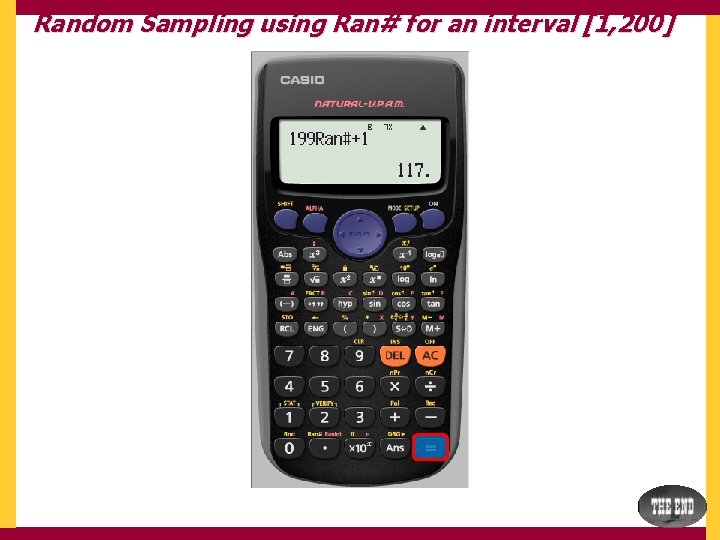 Random Sampling using Ran# for an interval [1, 200] 