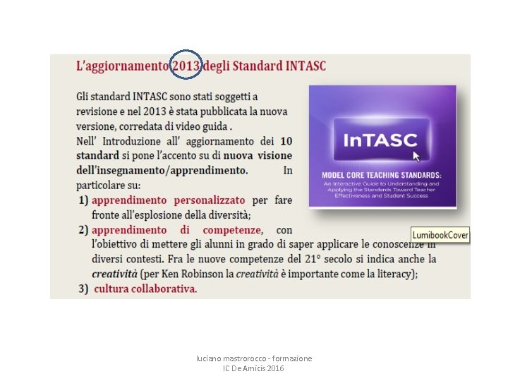 luciano mastrorocco - formazione IC De Amicis 2016 
