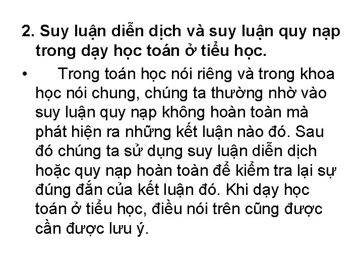 2. Suy luận diễn dịch và suy luận quy nạp trong dạy học toán