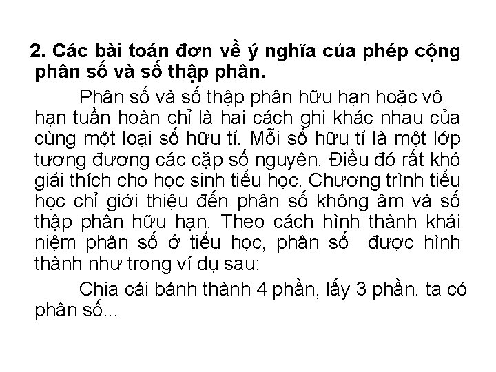 2. Các bài toán đơn về ý nghĩa của phép cộng phân số và