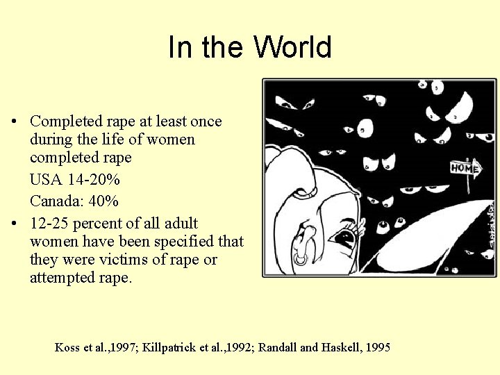 In the World • Completed rape at least once during the life of women