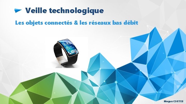 Veille technologique Les objets connectés & les réseaux bas débit Megan CORTES 