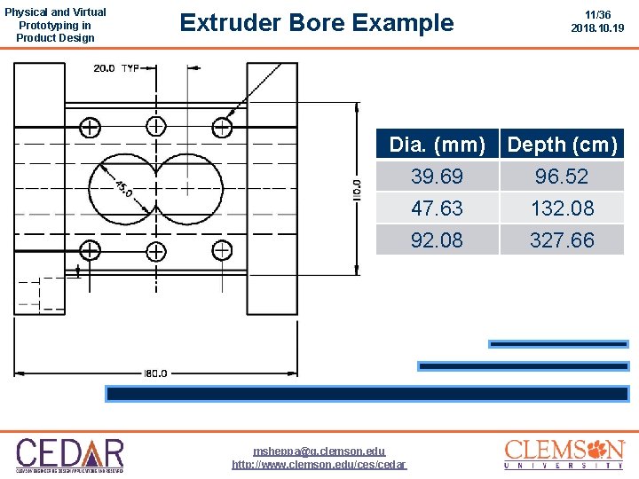 Physical and Virtual Prototyping in Product Design Extruder Bore Example 11/36 2018. 10. 19