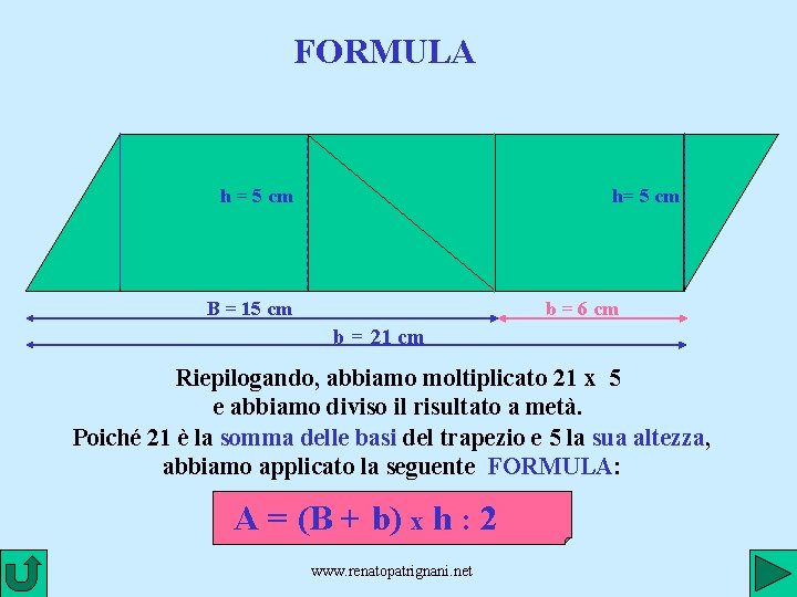 FORMULA h = 5 cm h= 5 cm B = 15 cm b =