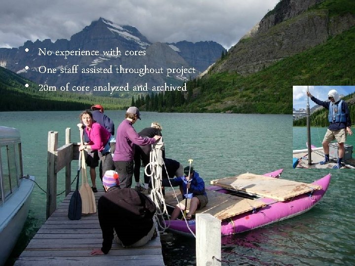  • No experience with cores • One staff assisted throughout project • 20