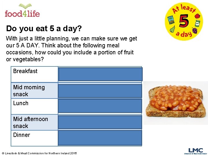 Do you eat 5 a day? With just a little planning, we can make