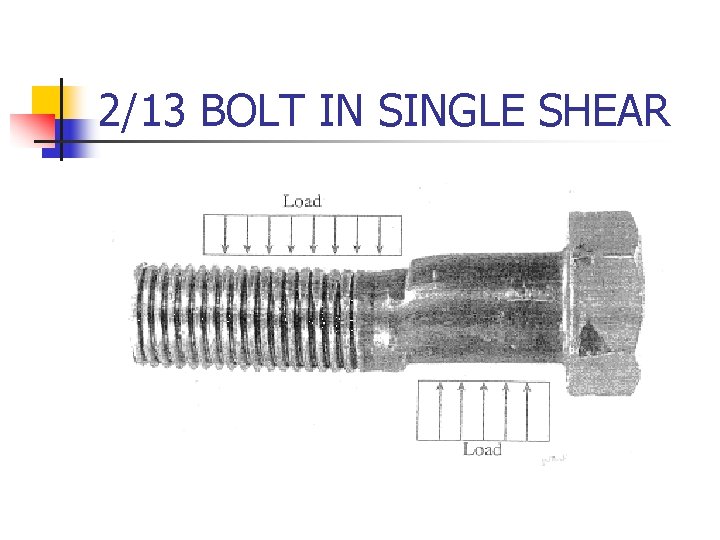 2/13 BOLT IN SINGLE SHEAR 