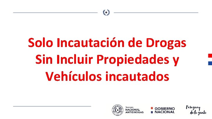 Solo Incautación de Drogas Sin Incluir Propiedades y Vehículos incautados 