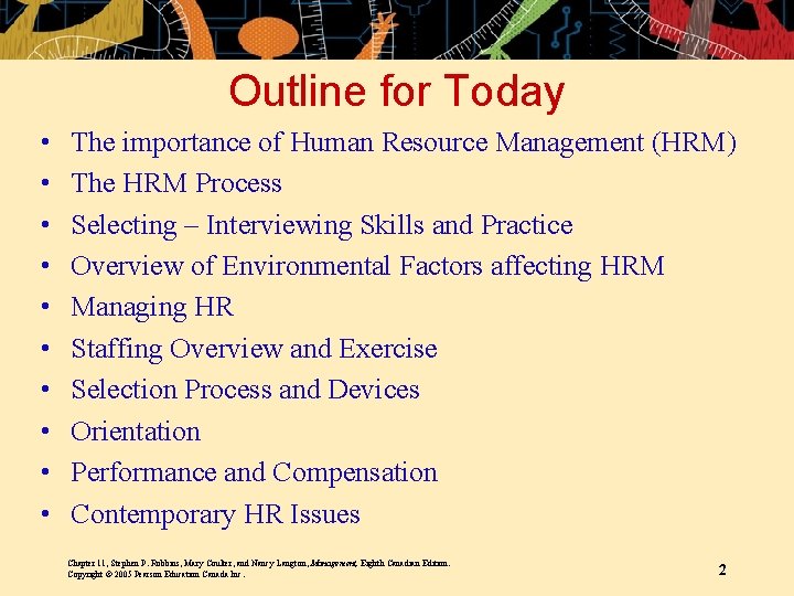 Outline for Today • • • The importance of Human Resource Management (HRM) The Outline for Today • • • The importance of Human Resource Management (HRM) The