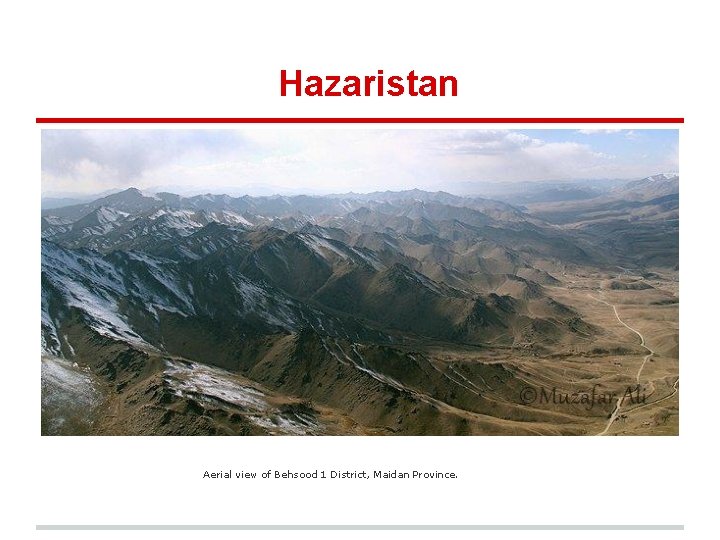 Hazaristan Aerial view of Behsood 1 District, Maidan Province. 