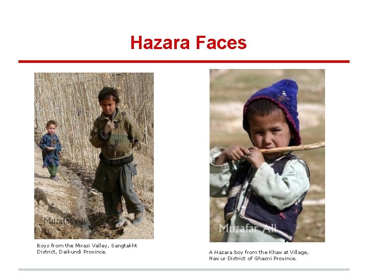 Hazara Faces Boys from the Mirasi Valley, Sangtakht District, Daikundi Province. A Hazara boy