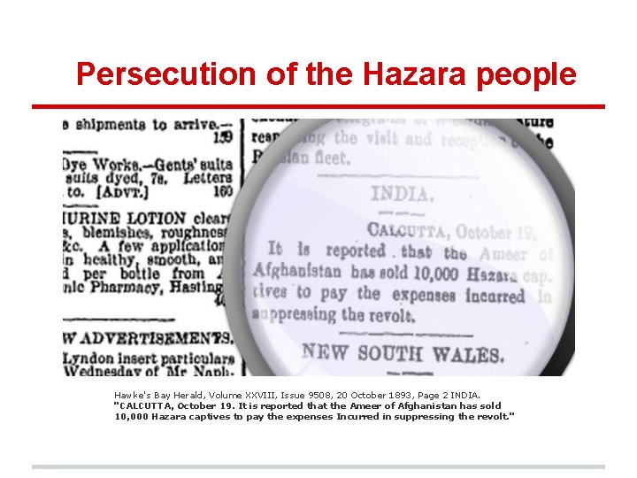 Persecution of the Hazara people Hawke's Bay Herald, Volume XXVIII, Issue 9508, 20 October