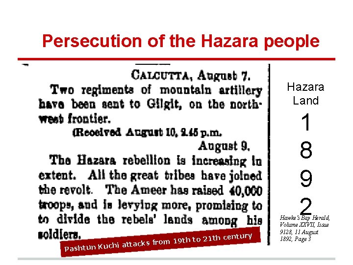 Persecution of the Hazara people Hazara Land 1 8 9 2 ry to 21