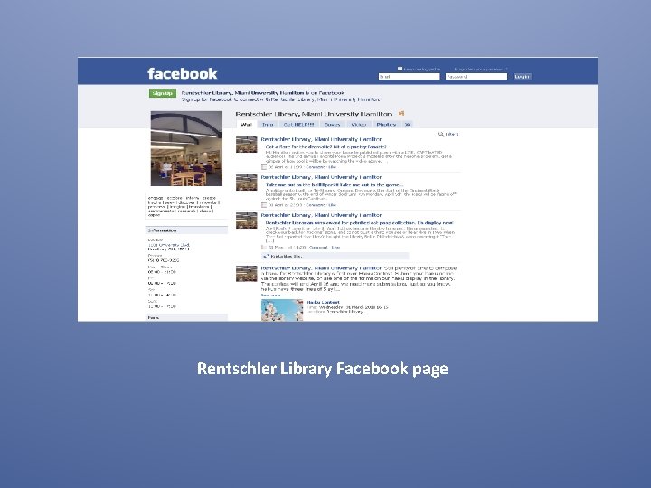 Rentschler Library Facebook page 