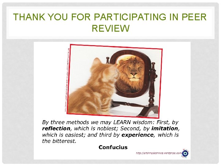 THANK YOU FOR PARTICIPATING IN PEER REVIEW 