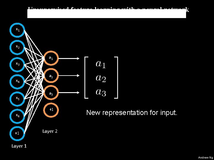 Unsupervised feature learning with a neural network x 1 x 2 x 3 x