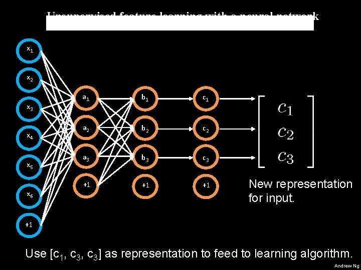 Unsupervised feature learning with a neural network x 1 x 2 x 3 x