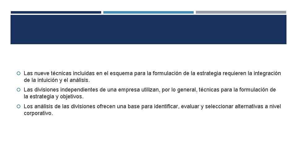  Las nueve técnicas incluidas en el esquema para la formulación de la estrategia