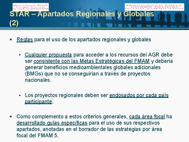 STAR – Apartados Regionales y Globales (2) § Reglas para el uso de los