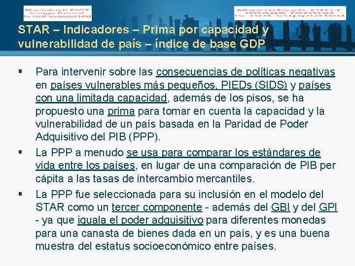 STAR – Indicadores – Prima por capacidad y vulnerabilidad de país – índice de