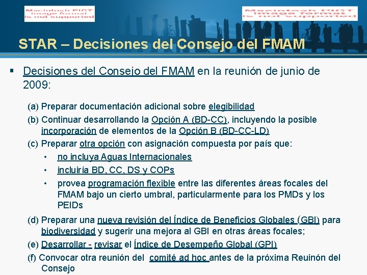 STAR – Decisiones del Consejo del FMAM § Decisiones del Consejo del FMAM en