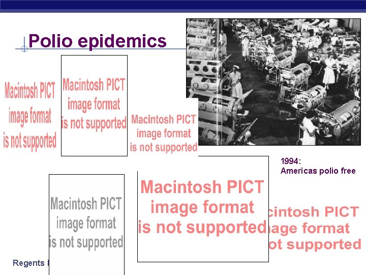 Polio epidemics 1994: Americas polio free Regents Biology 