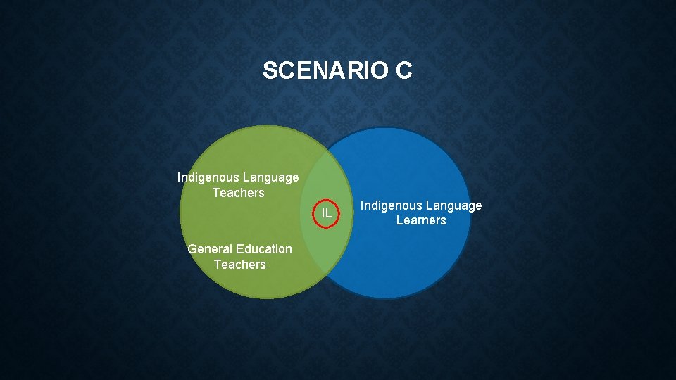 SCENARIO C Indigenous Language Teachers IL General Education Teachers Indigenous Language Learners 