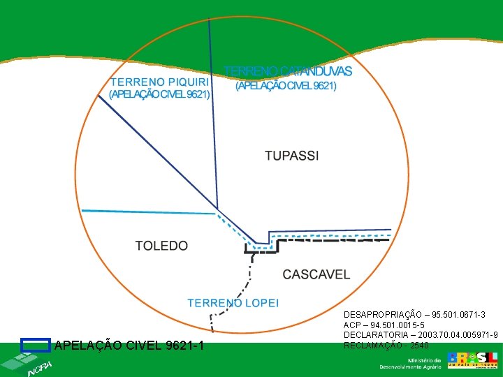 APELAÇÃO CIVEL 9621 -1 DESAPROPRIAÇÃO – 95. 501. 0671 -3 ACP – 94. 501. APELAÇÃO CIVEL 9621 -1 DESAPROPRIAÇÃO – 95. 501. 0671 -3 ACP – 94. 501.