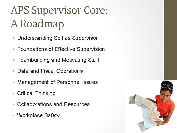 FOUNDATIONS OF EFFECTIVE SUPERVISION APS Supervisor Core Training