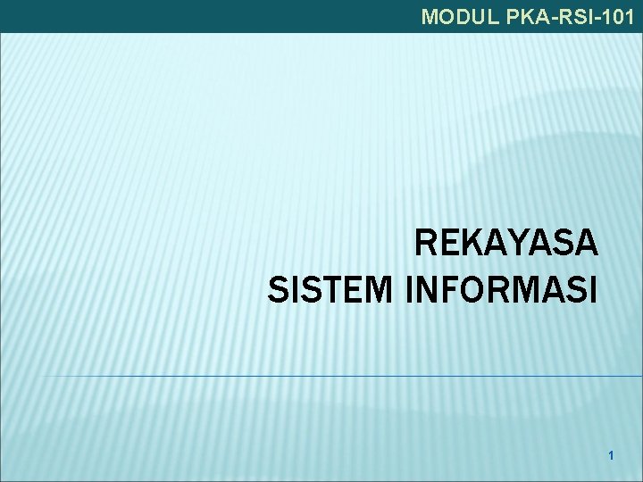 MODUL PKA-RSI-101 REKAYASA SISTEM INFORMASI 1 