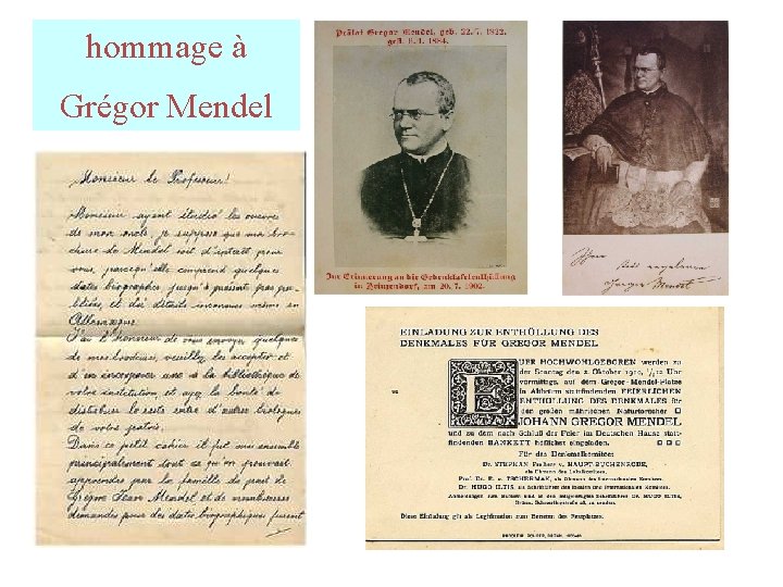 hommage à Grégor Mendel hommage à Grégor Mendel