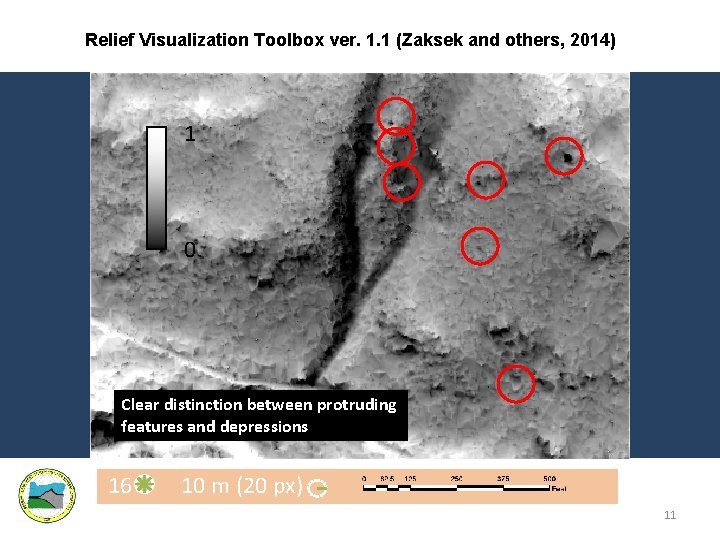 Relief Visualization Toolbox ver. 1. 1 (Zaksek and others, 2014) 1 0 Clear distinction