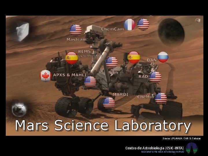 Source: JPL/NASA, CAB: D. Cabezas Centro de Astrobiología (CSIC-INTA) Associated to the NASA Astrobiology Source: JPL/NASA, CAB: D. Cabezas Centro de Astrobiología (CSIC-INTA) Associated to the NASA Astrobiology