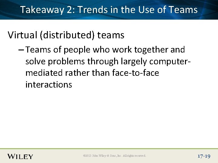 Place Slide Title Text Here Takeaway 2: Trends in the Use of Teams Virtual