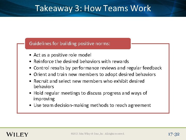 Place Slide Title Text Here Teams Work Takeaway 3: How Guidelines for building positive