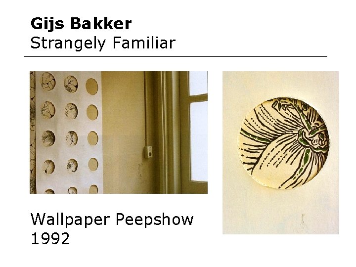 Gijs Bakker Strangely Familiar Wallpaper Peepshow 1992 