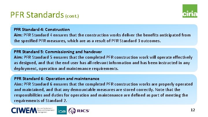 PFR Standards (cont. ) PFR Standard 4: Construction Aim: PFR Standard 4 ensures that PFR Standards (cont. ) PFR Standard 4: Construction Aim: PFR Standard 4 ensures that