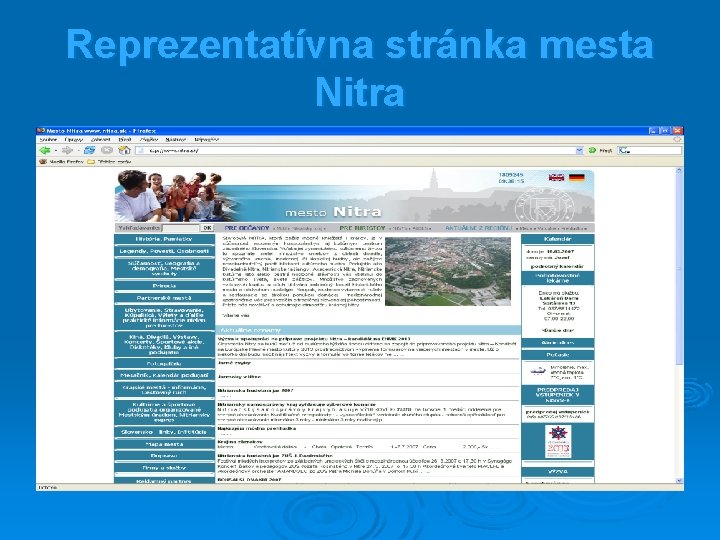 Reprezentatívna stránka mesta Nitra 