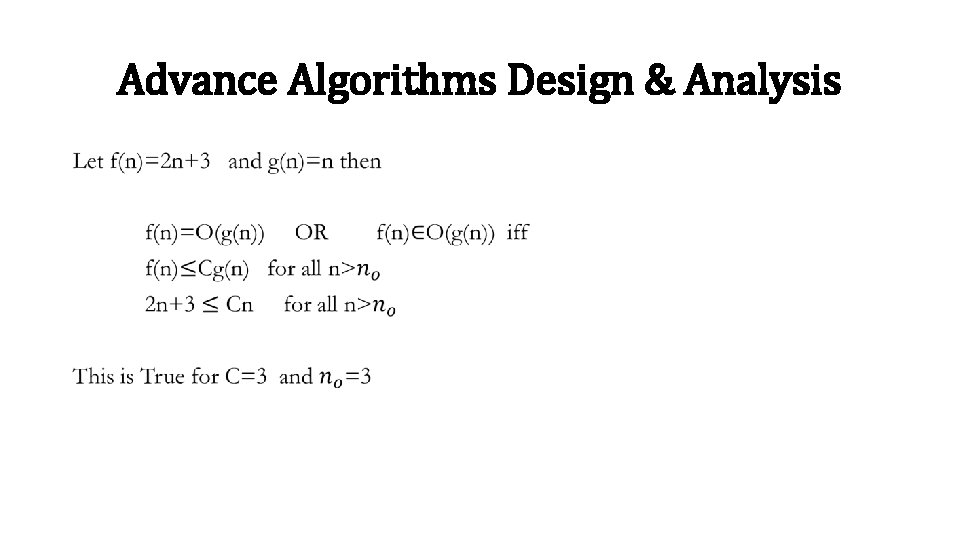 Advance Algorithms Design & Analysis • 