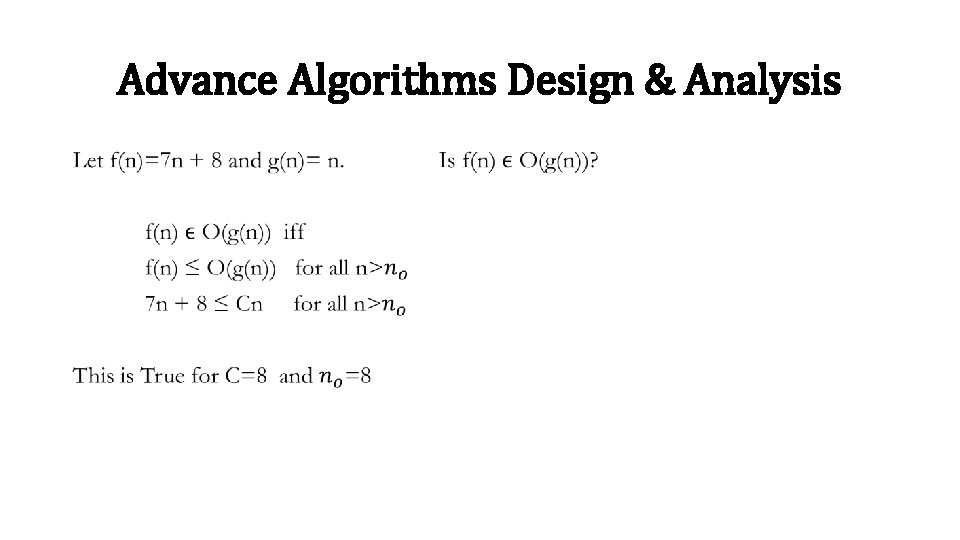 Advance Algorithms Design & Analysis • 