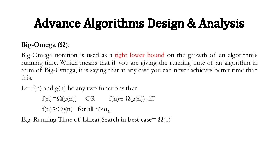 Advance Algorithms Design & Analysis • 